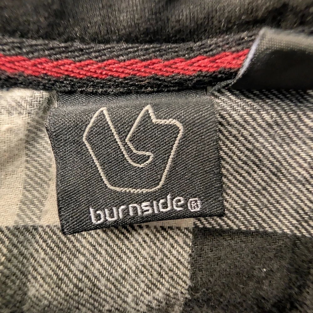 Burnside Gray and Black Plaid Shirt